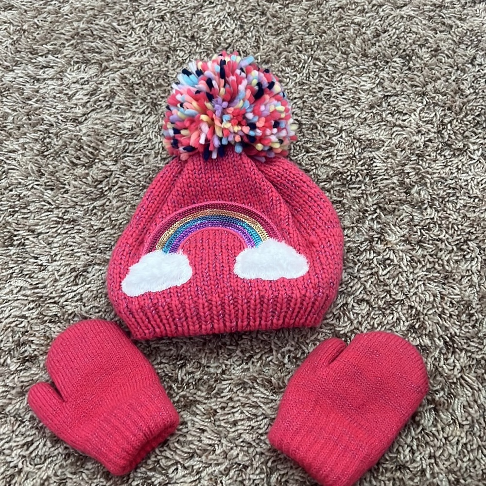 Beanie and mittens  12-24 month